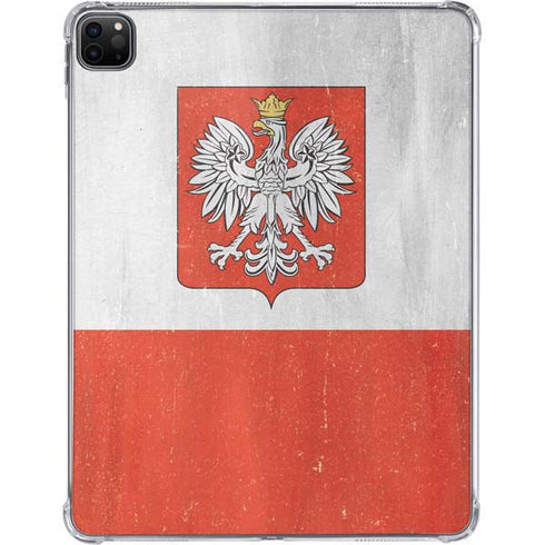 Poland Flag Distressed iPad Pro 11in (2024) Clear Case